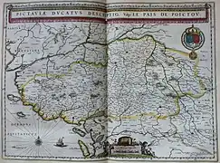 Carte du Poitou, 1659. "Pictaviae ducatus descriptio, vulgo Le Pais de Poictou."