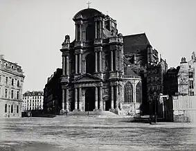 Vue de la façade au milieu du XIXe siècle (photographie d'Édouard Baldus, entre 1852 et 1857).