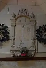 Monument aux morts dans l'église Saint-Georges de Gimbrède.