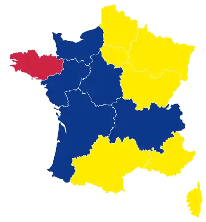 Candidats arrivés en 2e position dans chaque région métropolitaine au 1er tour.