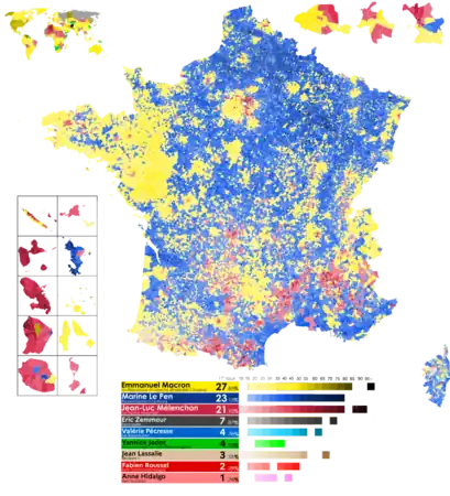 Résultats par communes et circonscription consulaires du 1er tour.
