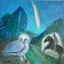 Promenade en forêt, acrylique sur toile, 50x50cm, octobre 2017