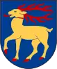 Blason de la province suédoise d'Öland, représentant un cerf jaune aux bois et sabots rouges.