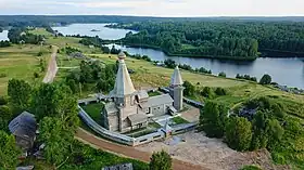 Vue aérienne du pogost.