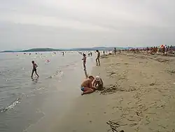 Plage sur la baie des Cormorans en août 2005.