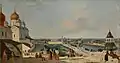 Vue de Moscou depuis le balcon du Palais du Kremlin vers le pont Moskvoretsky, huile sur toile (1797)