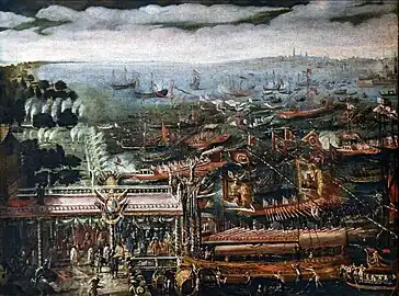 Francesco Morosini quitte le Lido pour le Levant par  Alessandro Piazza Musée Correr