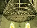 Chapelle Saint-Cado, détail de la charpente semi-circulaire qui daterait de 1650-1660.
