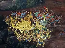 Peinture murale restaurée par Hem Vejakorn (1930-1932).