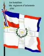 Drapeau du 1er bataillon du 10e régiment d'infanterie de ligne de 1793 à 1804