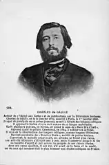 L'écrivain Charles de Gaulle (1837-1880)oncle du général de Gaulle.