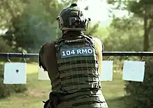 Un opérateur du 104e RMO à l'entraînement.