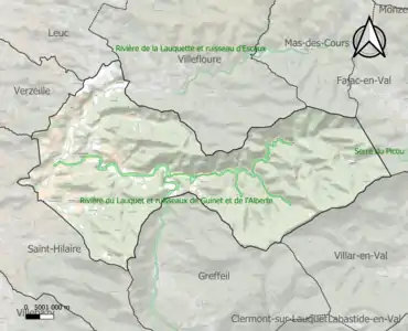 Carte de la ZNIEFF de type 1 sur la commune.