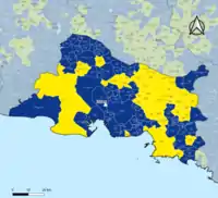 Candidat arrivé en tête au 2d tour par commune. Emmanuel MacronMarine Le PenÉgalité