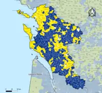 Candidat arrivé en tête au 2d tour par commune. Emmanuel MacronMarine Le PenÉgalité