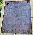 Plaque commémorative apposée sur le côté est de la "Colonne des Trente".