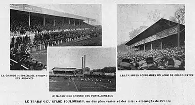 1922, divers aspects du stade;
