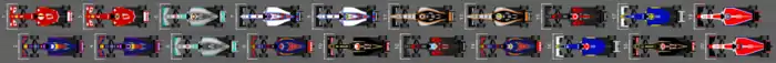 Schéma de la grille de départ du Grand Prix de Singapour 2015.