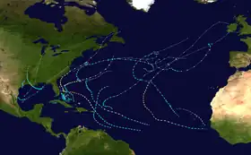 Trajectoires des cyclones tropicaux de 2019.
