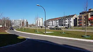 Oranjeplein en 2019 : le tunnel Willem-Alexander passe en dessous à droite.