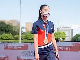 Wen Tzu-yun, médaillée de bronze en karaté.