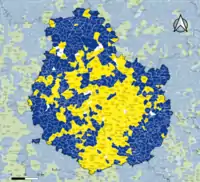 Candidat arrivé en tête au 2d tour par commune. Emmanuel MacronMarine Le PenÉgalité
