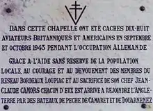 Plaque commémorative de la Résistance