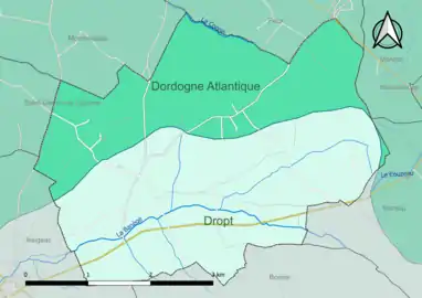 Carte en couleur présentant le(s) SAGE couvrant le territoire communal