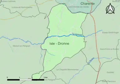 Carte en couleur présentant le(s) SAGE couvrant le territoire communal