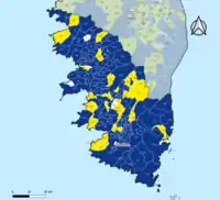 Candidat arrivé en tête au 2d tour par commune. Emmanuel MacronMarine Le PenÉgalité