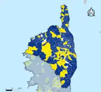 Candidat arrivé en tête au 2d tour par commune. Emmanuel MacronMarine Le PenÉgalité