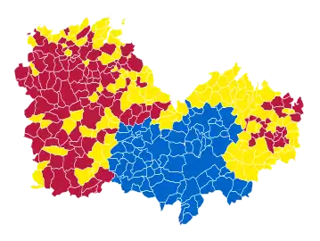 Nuance politique des candidats arrivés en tête dans chaque commune au 2e tour.