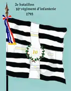Drapeau du 2e bataillon du 10e régiment d'infanterie de ligne de 1793 à 1804