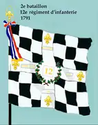 Drapeau du 2e bataillon du 12e régiment d'infanterie de ligne de 1791 à 1793