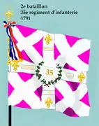 Drapeau du 2e bataillon du 35e régiment d'infanterie de ligne de 1791 à 1793.