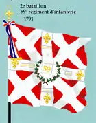 Drapeau du 2e bataillon du 59e régiment d'infanterie de ligne de 1791 à 1793