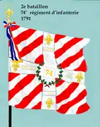 Drapeau du 2e bataillon du 74e régiment d'infanterie de ligne de 1791 à 1793