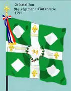 Drapeau du 2e bataillon du 94e régiment d'infanterie de ligne de 1791 à 1793