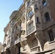 39 rue Scheffer (détail de la façade).