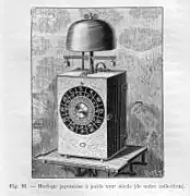 Horloge japonaise (XVIIe siècle) dans l'ouvrage de Planchon.