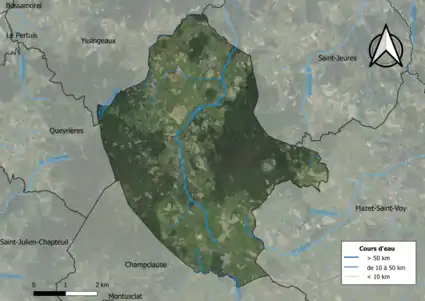 Vue aérienne du territoire communal.