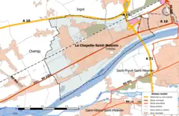 Carte en couleurs du réseau routier, avec indication des trafics.