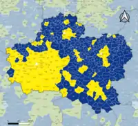 Candidat arrivé en tête au 2d tour par commune. Emmanuel MacronMarine Le PenÉgalité