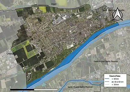 Vue aérienne du territoire communal.