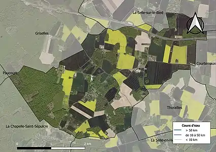 Carte orthophotographique de la commune en 2016.