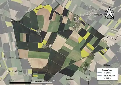 Carte orthophotographique de la commune en 2016.