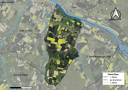 Carte orthophotographique de la commune en 2016.