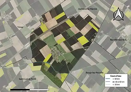 Carte orthophotographique de la commune en 2016.