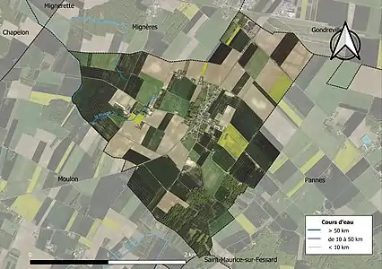 Carte orthophotographique de la commune en 2016.