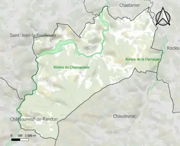 Carte des ZNIEFF de type 1 sur la commune.